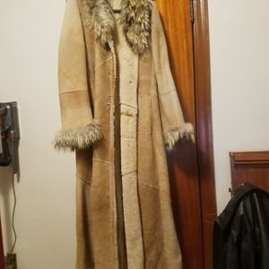 Full length sheared lamb duster